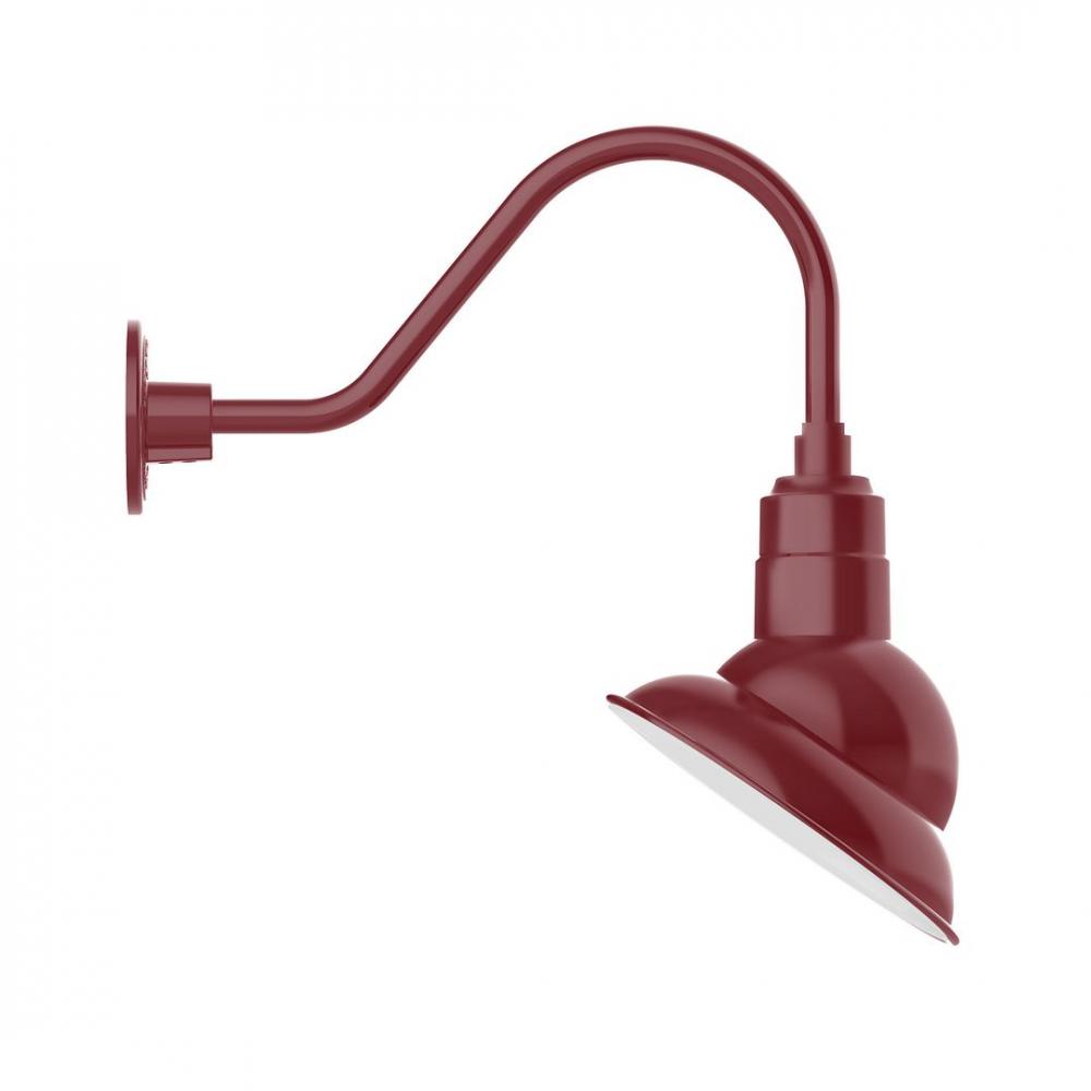 10&#34; Emblem shade LED Gooseneck Wall Mount, Barn Red