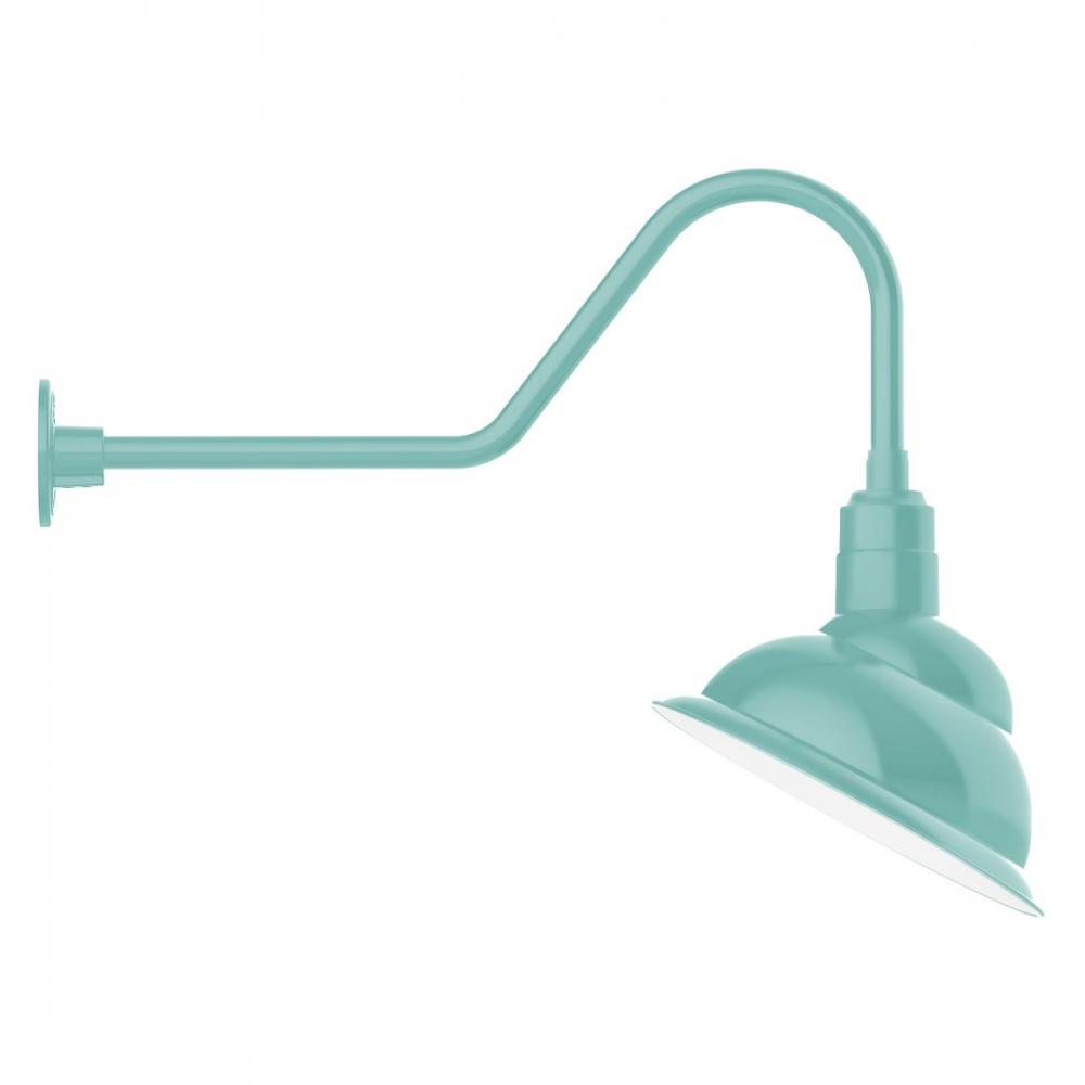 14&#34; Emblem shade LED Gooseneck Wall mount, Sea Green