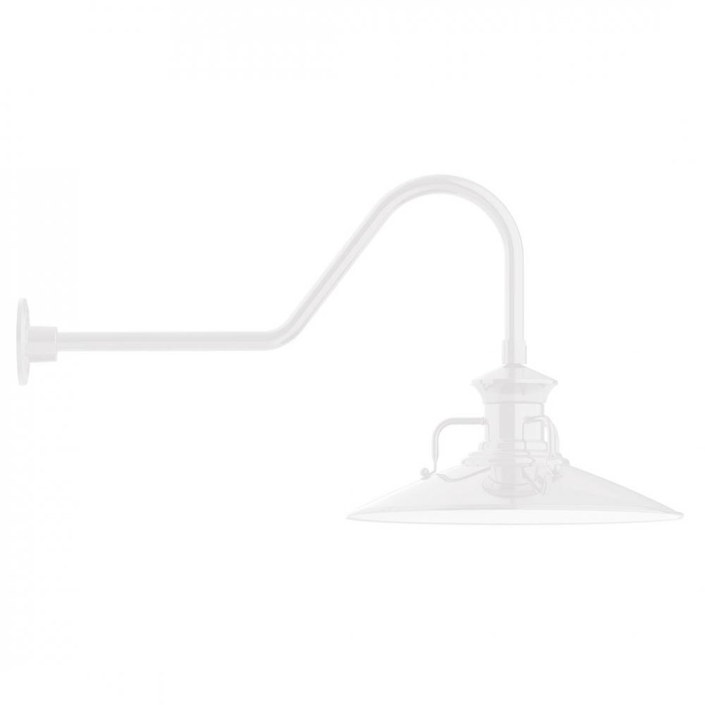 18&#34; Homestead shade, LED Gooseneck Wall mount, White