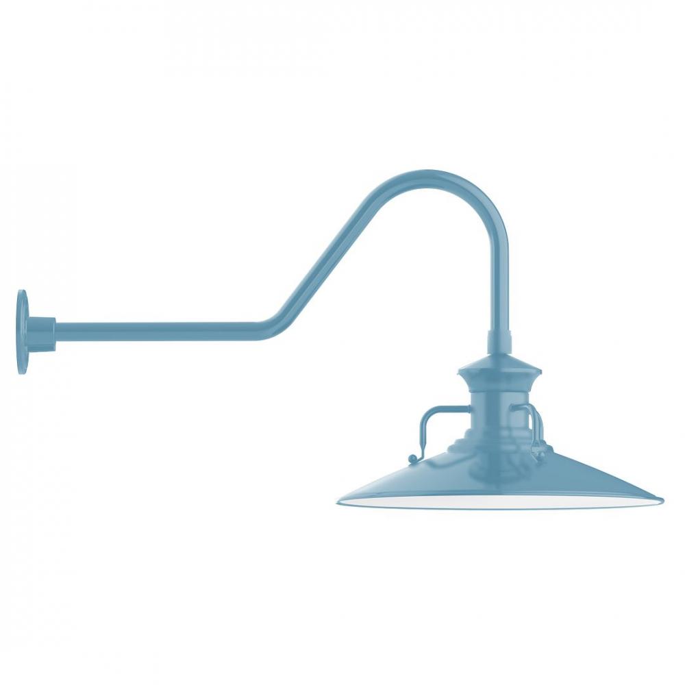 18&#34; Homestead shade, LED Gooseneck Wall Mount, Light Blue