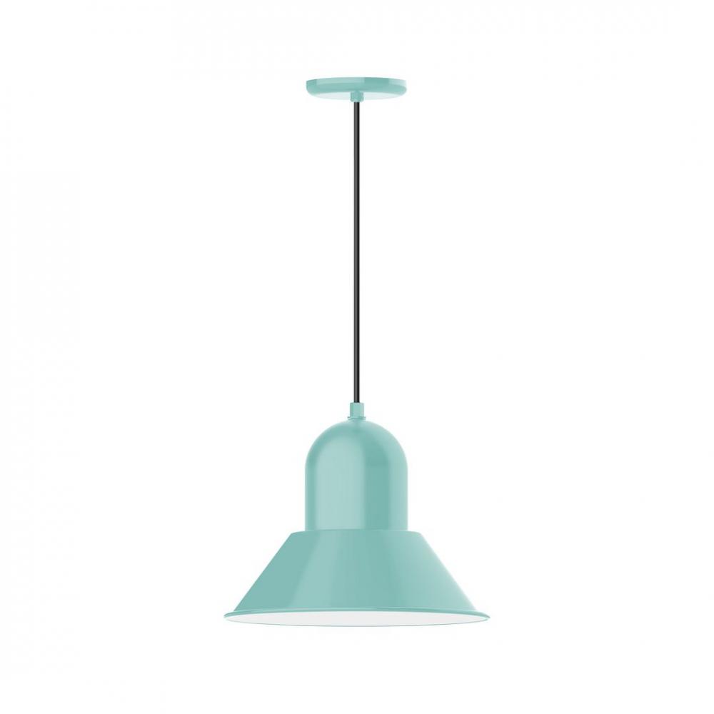 14&#34; Prima shade, LED Pendant with cool tweed fabric cord and canopy, Sea Green