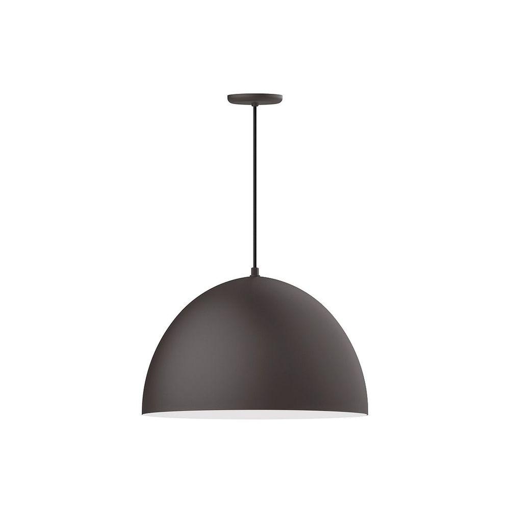 22&#34; XL Choices Deep Dome Shade, medium base, gray solid fabric cord with canopy, Bronze Matte