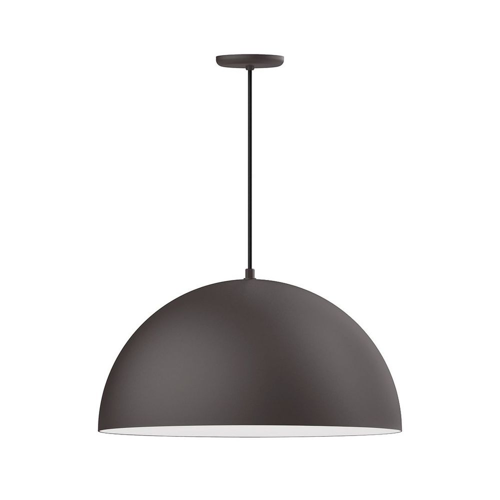 24&#34; XL Choices Shallow Dome Shade, medium base, gray solid fabric cord with canopy, Bronze Matte