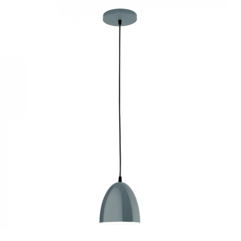 6&#34; J-Series shade, gray solid fabric cord with canopy, Slate Gray