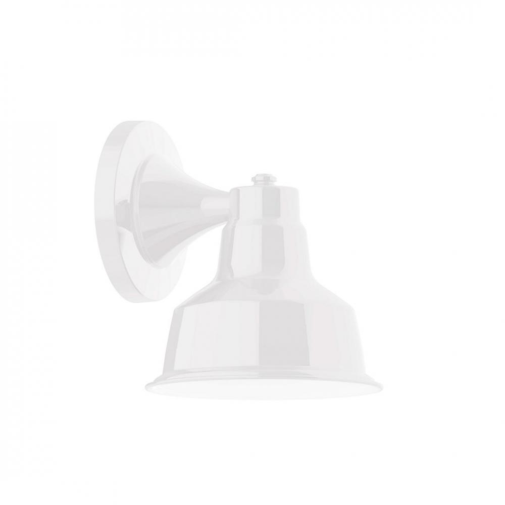 8&#34; Warehouse shade, wall mount sconce, White