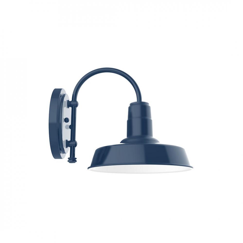 10&#34; Warehouse shade, wall mount sconce with Frosted Glass and guard, Navy