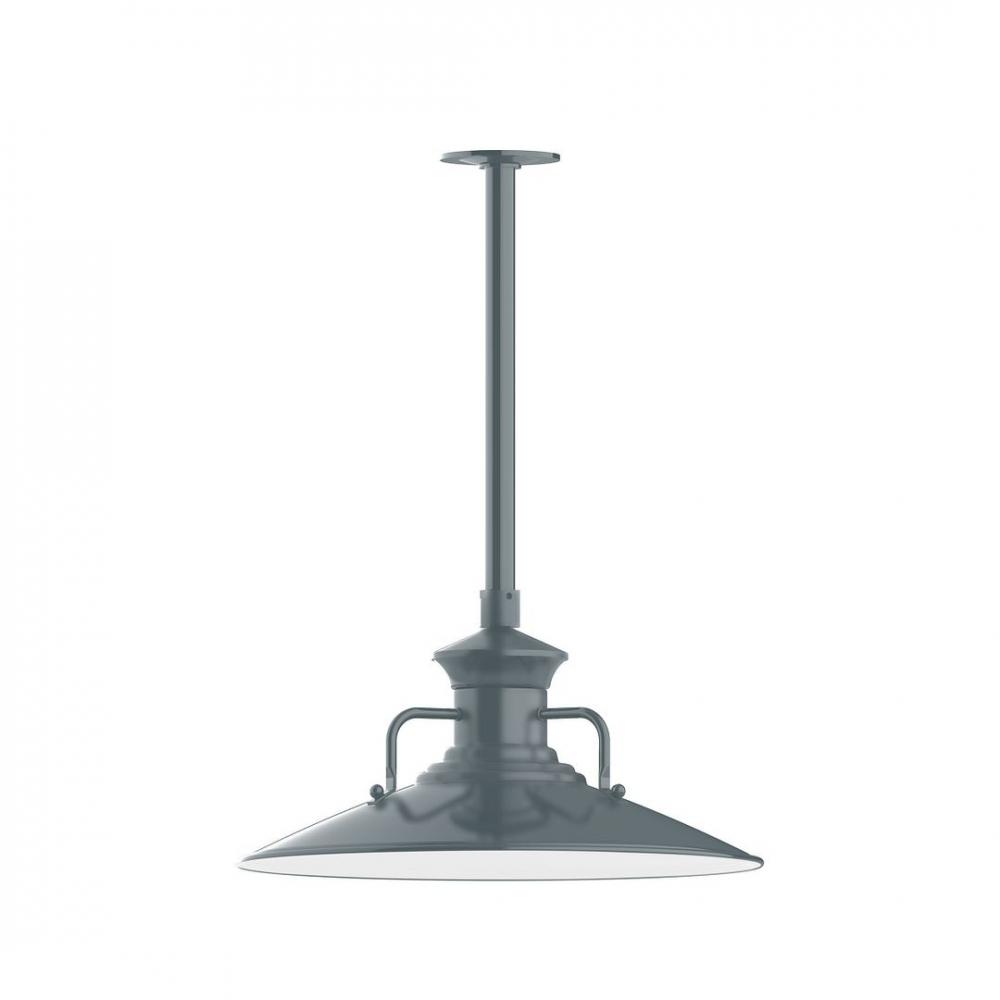 18&#34; Homestead shade, stem mount LED Pendant with canopy, Slate Gray