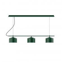 Montclair Light Works CHA431-48-C21-L12 - 3-Light Linear Axis LED Chandelier with White SJT Cord, Sea Green