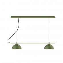 Montclair Light Works CHDX445-22-L12 - 3-Light Linear Axis LED Chandelier, Fern Green