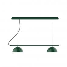 Montclair Light Works CHDX445-42-L12 - 3-Light Linear Axis LED Chandelier, Forest Green