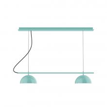 Montclair Light Works CHDX445-48-L12 - 3-Light Linear Axis LED Chandelier, Sea Green