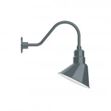 Montclair Light Works GNA102-40-S01-L12 - 10" Angle shade LED Gooseneck Wall Mount with swivel, Slate Gray