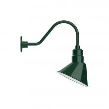 Montclair Light Works GNA102-42-S01-L12 - 10" Angle shade LED Gooseneck Wall Mount with swivel, Forest Green