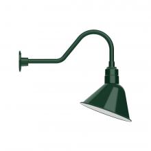 Montclair Light Works GNB103-42-S03-L12 - 12" Angle shade LED Gooseneck Wall Mount with swivel, Forest Green