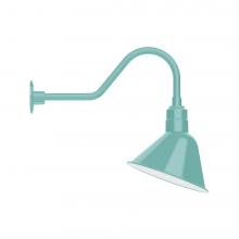 Montclair Light Works GNB103-48-S03-L12 - 12" Angle shade LED Gooseneck Wall Mount with swivel, Sea Green