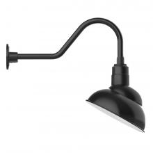 Montclair Light Works GNB121-41-S03-L12 - 12" Emblem shade LED Gooseneck Wall Mount with swivel, Black