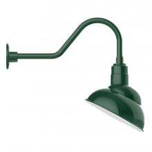 Montclair Light Works GNB121-42-S03-L12 - 12" Emblem shade LED Gooseneck Wall Mount with swivel, Forest Green