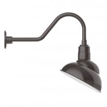 Montclair Light Works GNB121-51-S03-L12 - 12" Emblem shade LED Gooseneck Wall Mount with swivel, Architectural Bronze