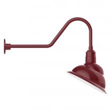 Montclair Light Works GNC122-55-L13 - 14" Emblem shade LED Gooseneck Wall mount, Barn Red