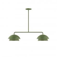 Montclair Light Works MSGX445-22-L12 - 2-Light Axis LED Linear Pendant, Fern Green