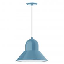 Montclair Light Works PEB125-54-C26-L13 - 16" Prima shade, LED Pendant with ivory fabric cord and canopy, Light Blue