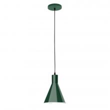 Montclair Light Works PEB416-42-C02-L10 - 8" J-Series shade, black solid fabric cord with canopy, Forest Green