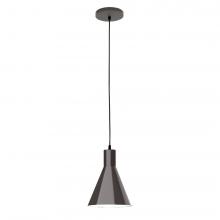 Montclair Light Works PEB416-51-C02-L10 - 8" J-Series shade, black solid fabric cord with canopy, Architectural Bronze