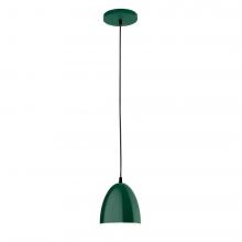 Montclair Light Works PEB417-42-C12-L10 - 6" J-Series shade, gray solid fabric cord with canopy, Forest Green