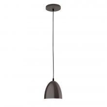 Montclair Light Works PEB417-51-C12-L10 - 6" J-Series shade, gray solid fabric cord with canopy, Architectural Bronze