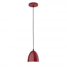 Montclair Light Works PEB417-55-C24-L10 - 6" J-Series shade, cool tweed fabric cord with canopy, Barn Red