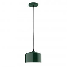 Montclair Light Works PEB419-42-C24-L10 - 8.5" J-Series shade, cool tweed fabric cord with canopy, Forest Green