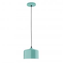 Montclair Light Works PEB419-48-C12-L10 - 8.5" J-Series shade, gray solid fabric cord with canopy, Sea Green