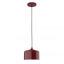 Montclair Light Works PEB419-55-C24-L10 - 8.5" J-Series shade, cool tweed fabric cord with canopy, Barn Red