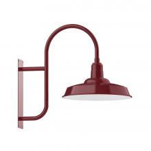 Montclair Light Works WMF185-55-W18-L13 - 18" Warehouse shade, LED Wall Mount light with wire grill, Barn Red