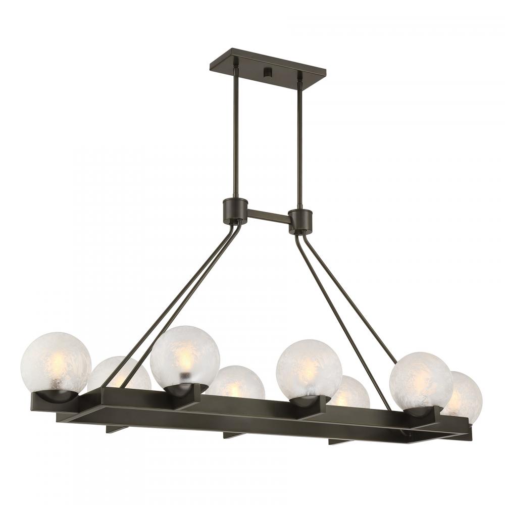 Darien 8-Light Linear Chandelier in Mediterranean Bronze