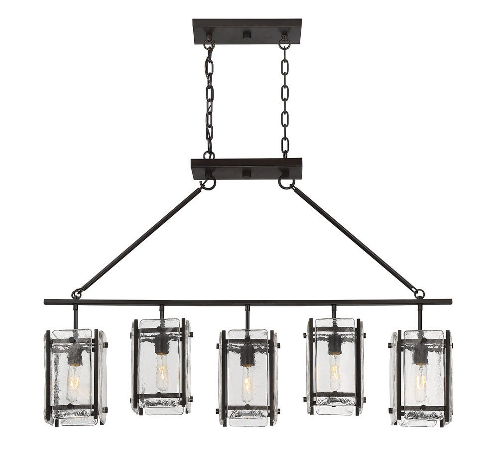 Glenwood 5-Light Linear Chandelier in English Bronze