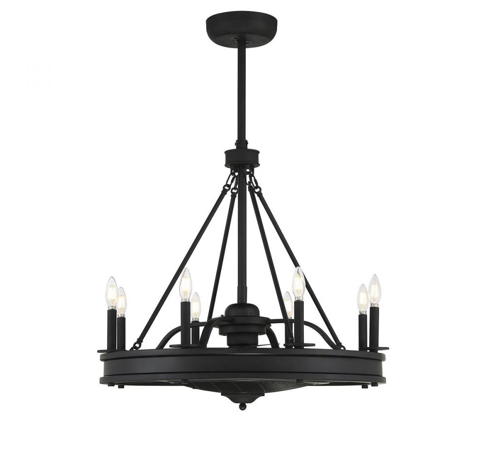 Lyon 8-Light Fan D&#39;Lier in 
Matte Black