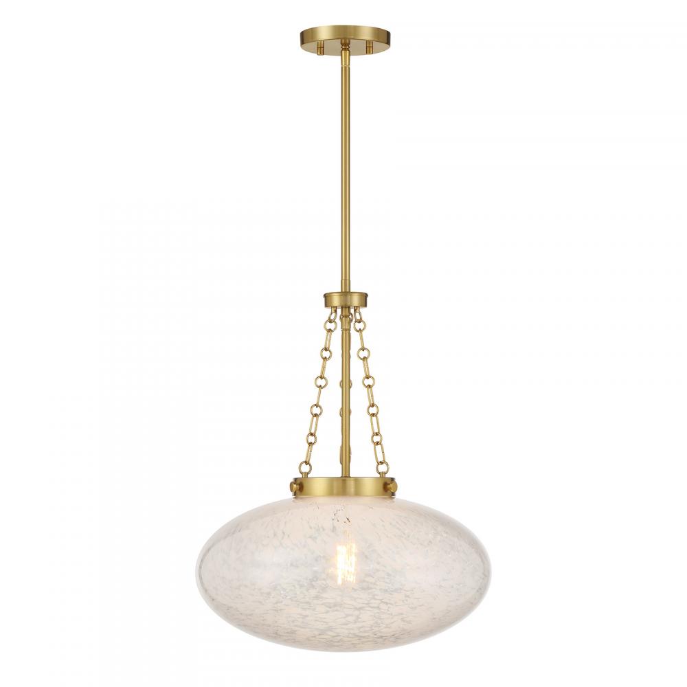 Willow 1-Light Pendant in Warm Brass