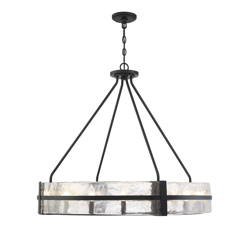 Hudson 12-Light Pendant in Matte Black