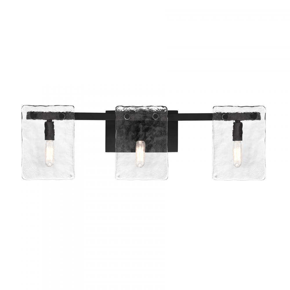 Genry 3-Light Bathroom Vanity Light in Matte Black