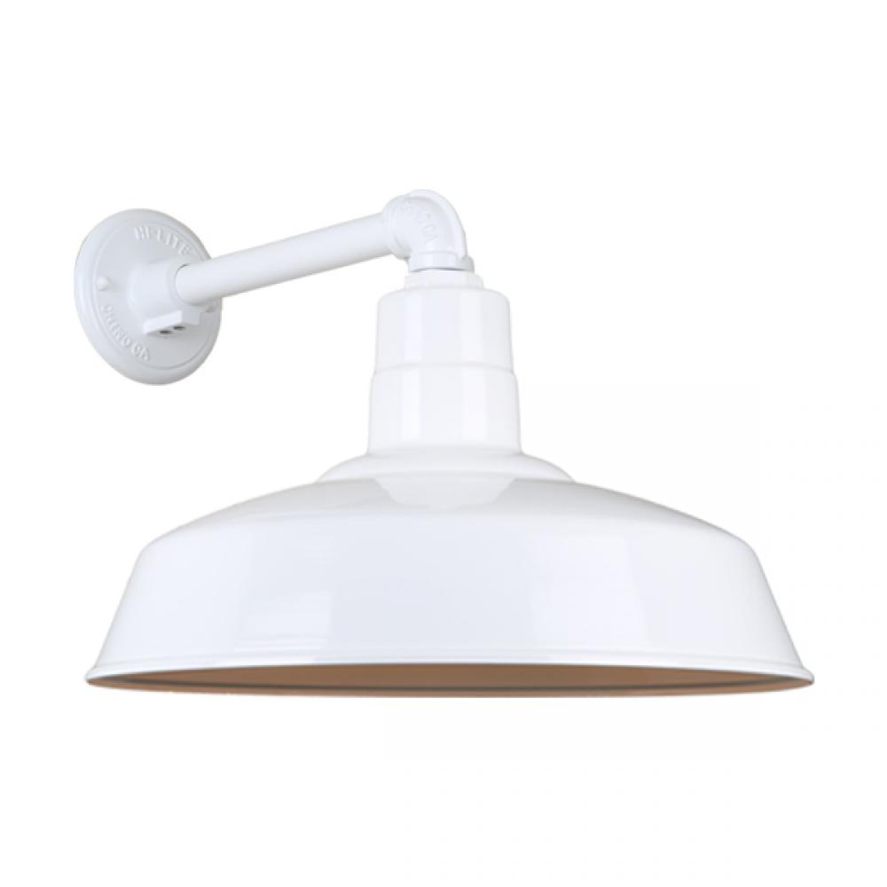 18&#34; Gooseneck Light Warehouse Shade, QSNB-44 Arm