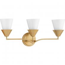 Progress P300497-205 - Pinellas Collection Three-Light Soft Gold Contemporary Vanity Light