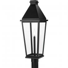 Progress P540106-031 - Richmond Hill Collection One-Light Textured Black Clear Glass Modern Farmhouse Outdoor Post Light