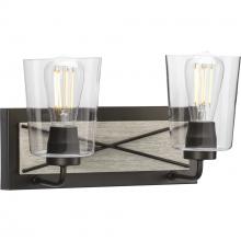 Progress P300230-143 - Briarwood Collection Two-Light Graphite Clear Glass Coastal Bath Vanity Light