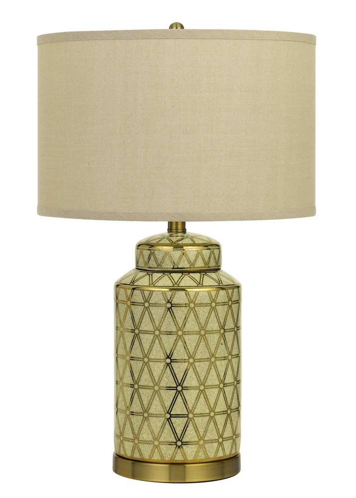 24.5&#34; Height Ceramic Table Lamp in Antique Gold Finish