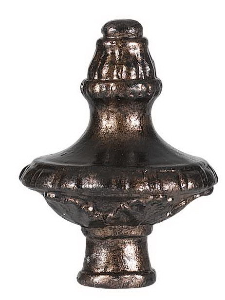 2.38&#34; Metal Cast Finial in Rust Finish