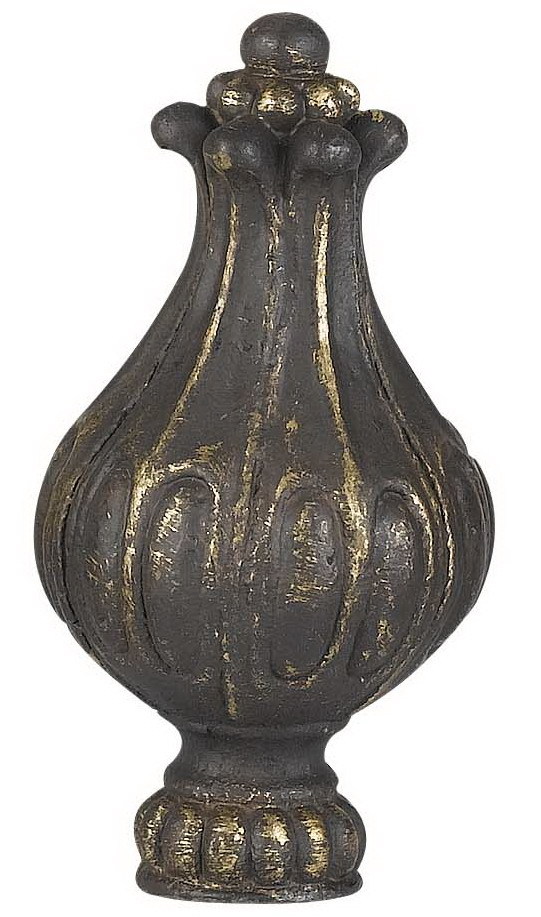 3&#34; Metal Cast Finial in Dark Bronze Finish