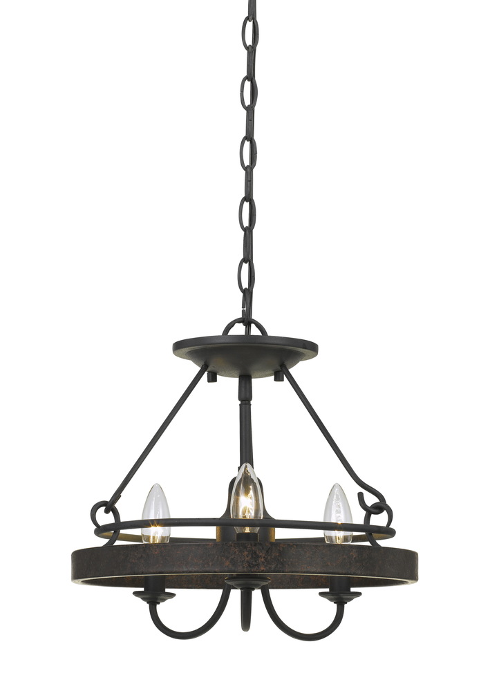 12.75&#34; Height Metal Pendant in Texture Gray with Moroccan Bronze Finish