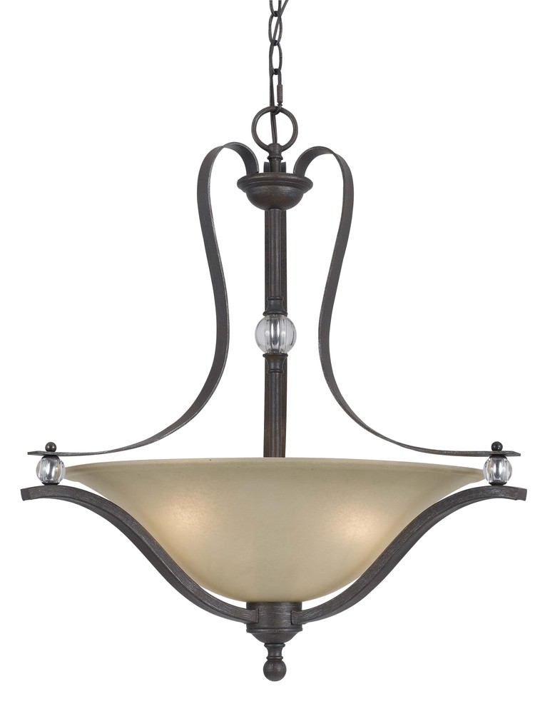 25&#34; Three Light Pendant in Dark Bronze