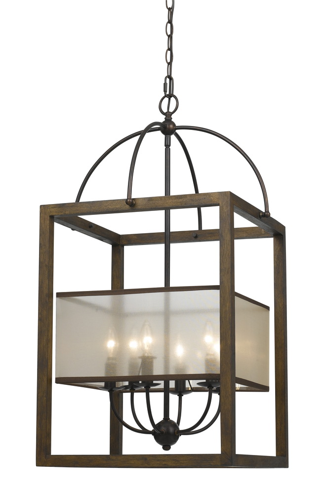 33&#34; Inch Six Light Rectangular Chandelier in Dark Bronze